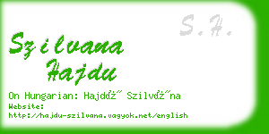 szilvana hajdu business card